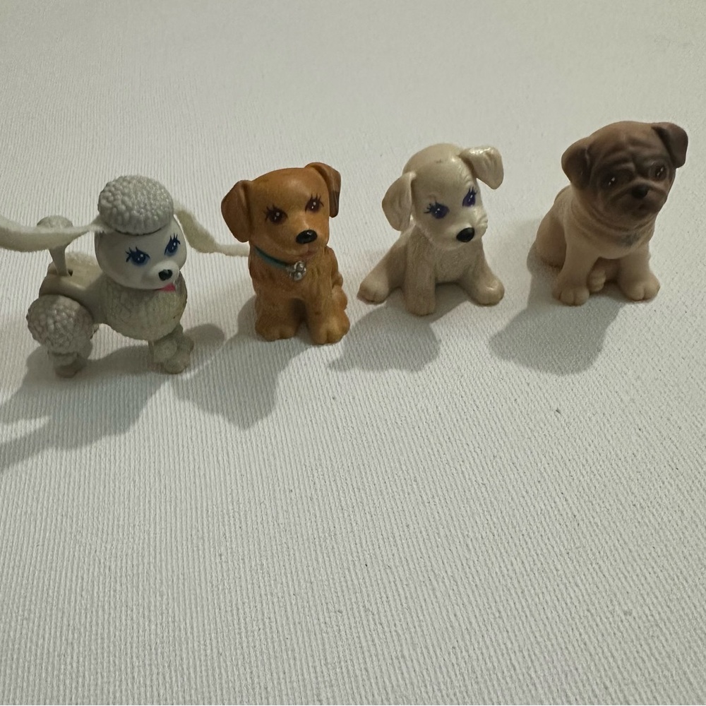 LITTLEST PET SHOP SPLASH HAPPY PUPPIES 4 FIGURES KENNER 1993 VINTAGE LPS
